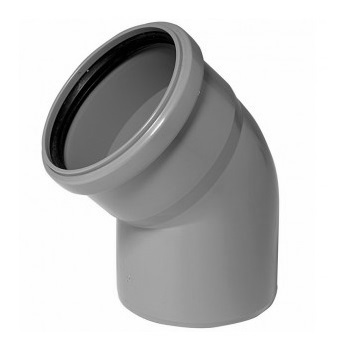 Отвод PP-H серый Дн 110х67гр б/нап в/к VALFEX 20132110